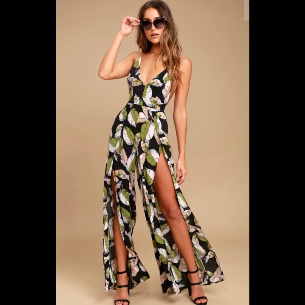 Floral Black Jumpsuit